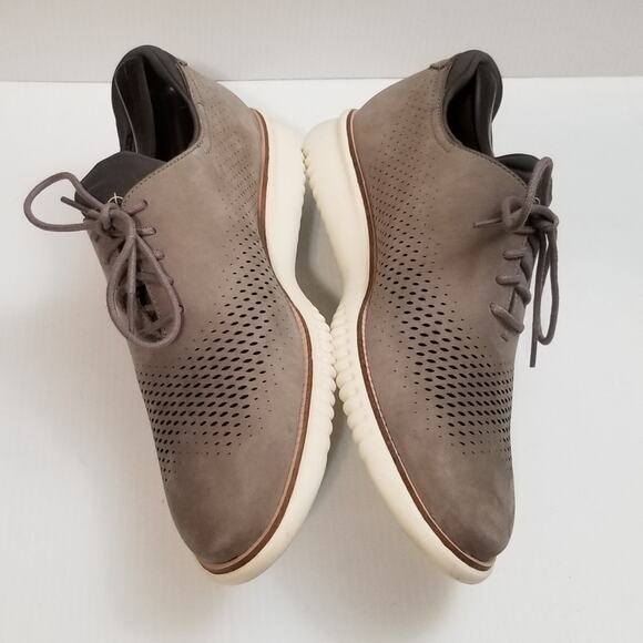 Cole Haan Men 2.ZeroGrand Lined Laser Wingtip Oxford Gray Leather Sz 8.5M C23814 main image 12